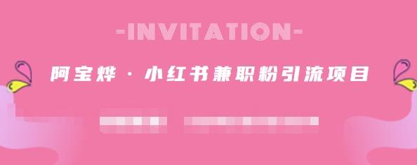阿宝烨·小红书兼职粉引流项目,流量大,引流效果好【视频课程】-91搞钱
