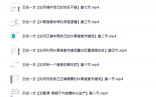 云创一方2022抖音SEO系列课程,教你如何快速上抖音搜索排名第一-91搞钱