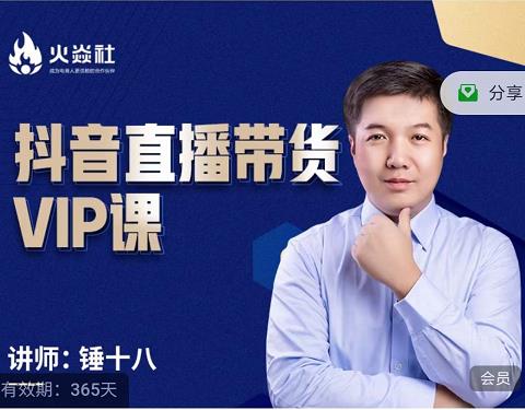 锤十八-抖音直播带货VIP课,专注直播带货有效盈利模式-91搞钱