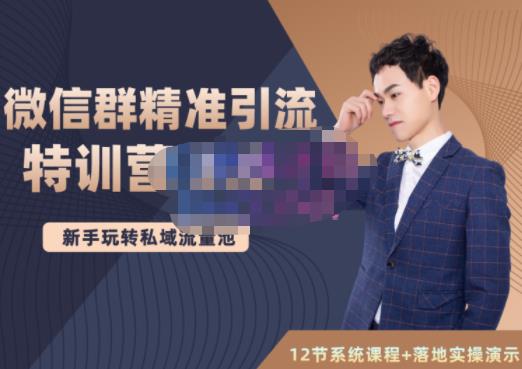 陆明明·微信群精准引流特训营3.0,借助微信群进行引流操作,打造私域流量池-91搞钱