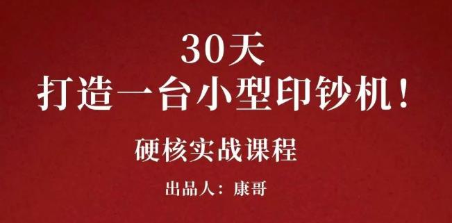 康哥30天打造一台小型印钞机：躺赚30万的项目完整复盘（视频教程）-91搞钱