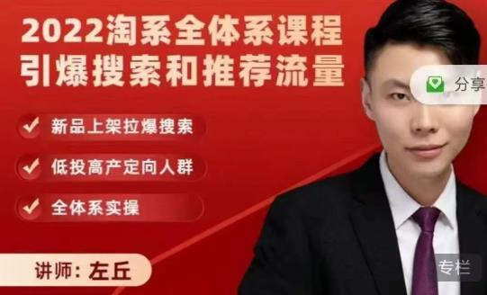 2022淘系全体系课程引爆搜索和推荐流量,新品上架拉爆搜索-91搞钱