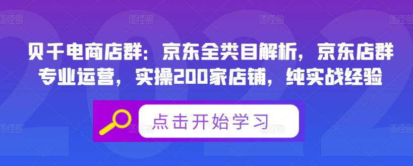 贝千电商店群：京东全类目解析，京东店群专业运营，实操200家店铺，纯实战经验-91搞钱