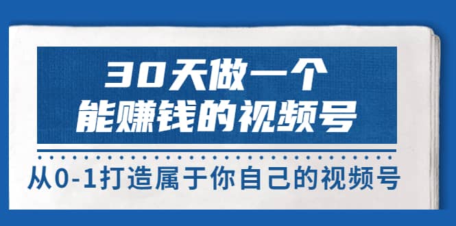 30天做一个能赚钱的视频号,从0-1打造属于你自己的视频号 (14节-价值199)-91搞钱