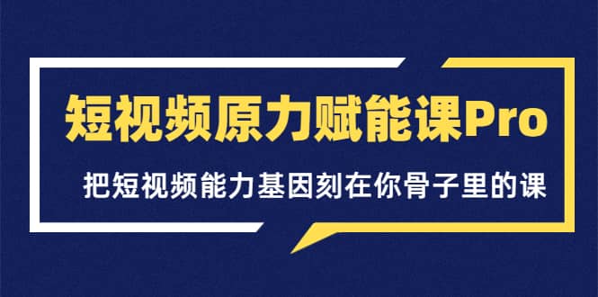 短视频原力赋能课Pro,把短视频能力基因刻在你骨子里的课(价值4999元)-91搞钱