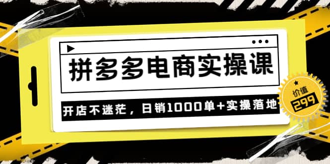 《拼多多电商实操课》开店不迷茫,日销1000单+实操落地(价值299元)-91搞钱