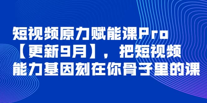 短视频原力赋能课Pro【更新9月】，把短视频能力基因刻在你骨子里的课-91搞钱