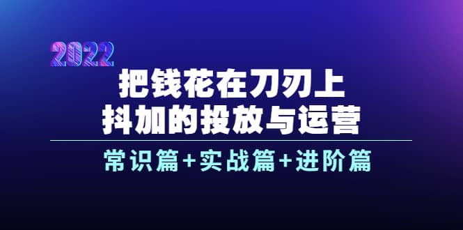 把钱花在刀刃上,抖加的投放与运营:常识篇+实战篇+进阶篇(28节课)-91搞钱