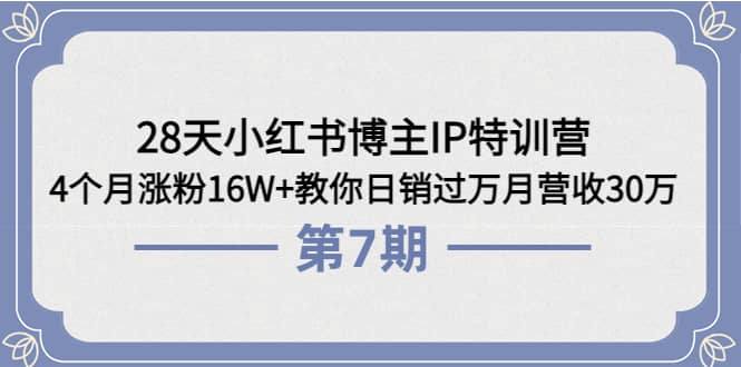 28天小红书博主IP特训营《第6+7期》4个月涨粉16W+教你日销过万月营收30万-91搞钱