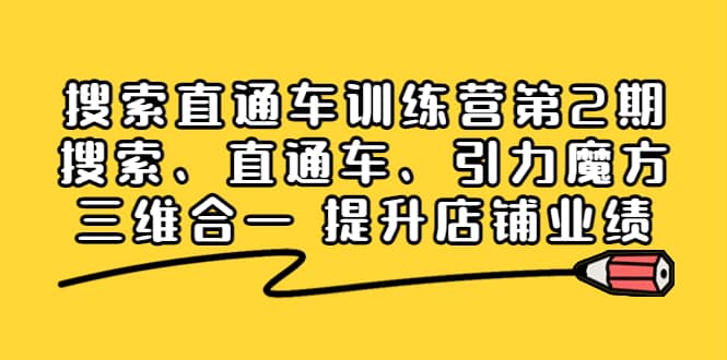 搜索直通车训练营第2期：搜索、直通车、引力魔方三维合一 提升店铺业绩-91搞钱