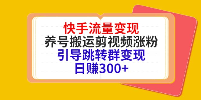 快手流量变现,养号搬运剪视频涨粉,引导跳转群变现日赚300+-91搞钱
