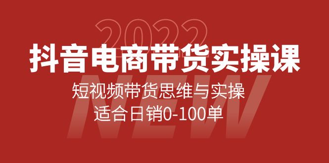 抖音电商带货实操课：短视频带货思维与实操，适合日销0-100单-91搞钱