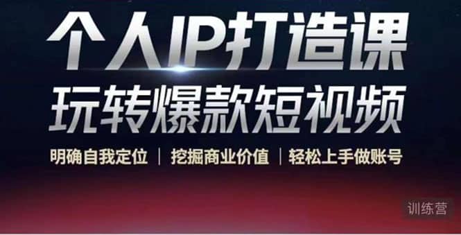个人IP打造课-玩转爆款短视频,明确自我定位|挖掘商业价值|轻松上手做账号-91搞钱