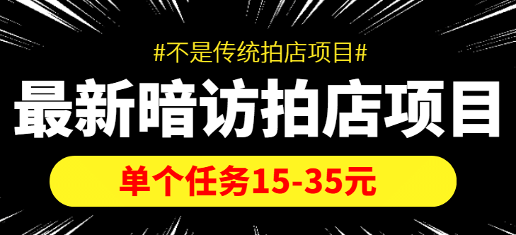 【信息差项目】最新暗访拍店项目,单个任务15-35元(不是传统拍店项目)-91搞钱