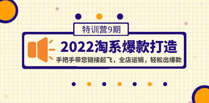 2022淘系爆款打造特训营9期：手把手带您链接起飞，全店运销，轻松出爆款-91搞钱