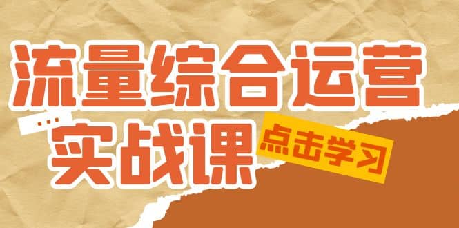 流量综合·运营实战课：短视频、本地生活、个人IP知识付费、直播带货运营-91搞钱