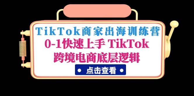 TikTok商家出海训练营:0-1快速上手 TikTok跨境电商底层逻辑(无水印)-91搞钱
