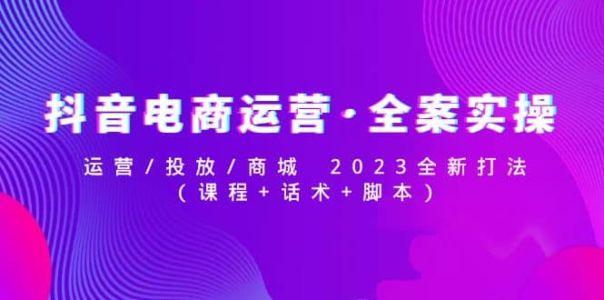 抖音电商运营·全案实操:运营/投放/商城 2023全新打法-91搞钱
