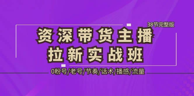 资深·带货主播拉新实战班,0粉号/老号/节奏/话术/播感/流量-38节完整版-91搞钱