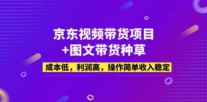 京东视频带货项目+图文带货种草,成本低,利润高,操作简单收入稳定-91搞钱