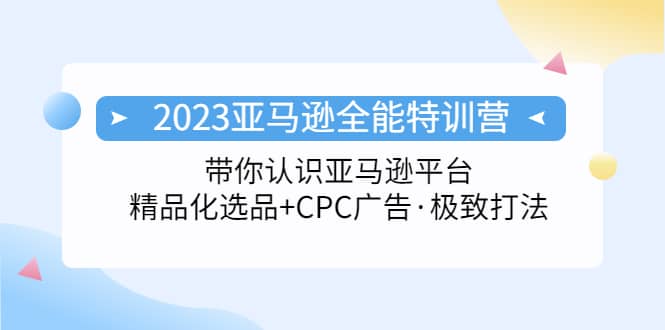2023亚马逊全能特训营:玩转亚马逊平台+精品化·选品+CPC广告·极致打法-91搞钱