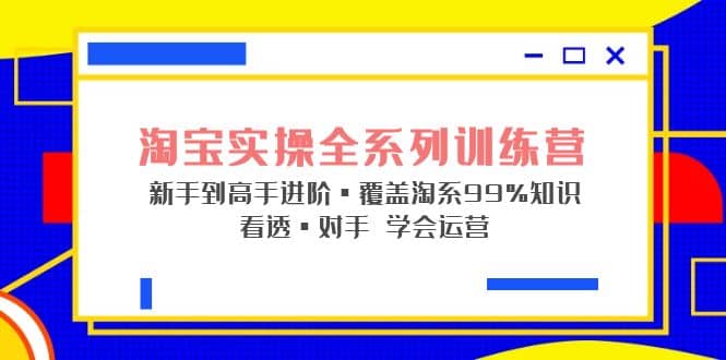 淘宝实操全系列训练营 新手到高手进阶·覆盖·99%知识 看透·对手 学会运营-91搞钱