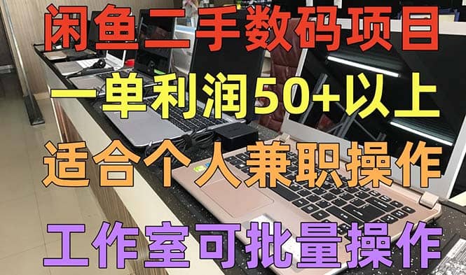 闲鱼二手数码项目,个人副业低保收入,工作室批量放大操作-91搞钱