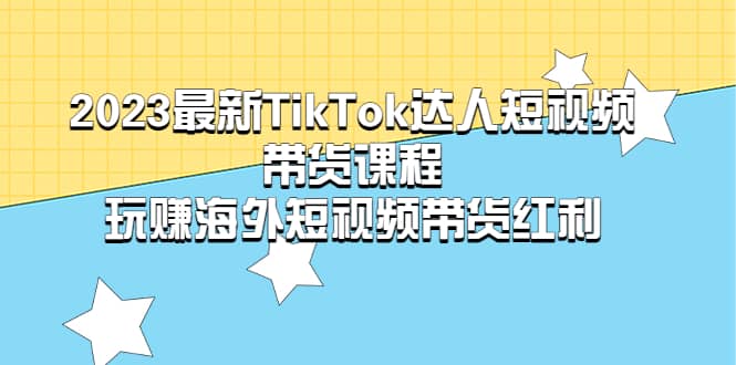 2023最新TikTok·达人短视频带货课程，玩赚海外短视频带货·红利-91搞钱