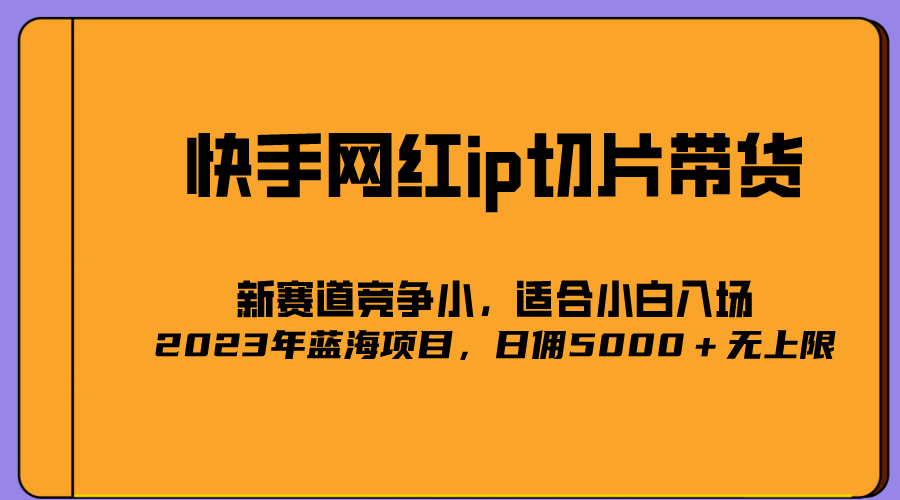 2023爆火的快手网红IP切片,号称日佣5000+的蓝海项目,二驴的独家授权-91搞钱