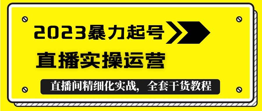 2023暴力起号+直播实操运营,全套直播间精细化实战,全套干货教程-91搞钱