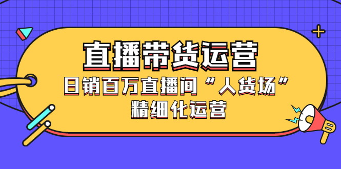 直播带货运营,销百万直播间“人货场”精细化运营-91搞钱