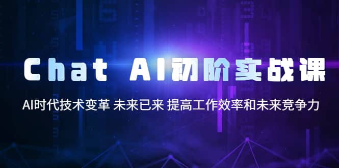Chat AI初阶实战课,AI时代技术变革 未来已来 提高工作效率和未来竞争力-91搞钱