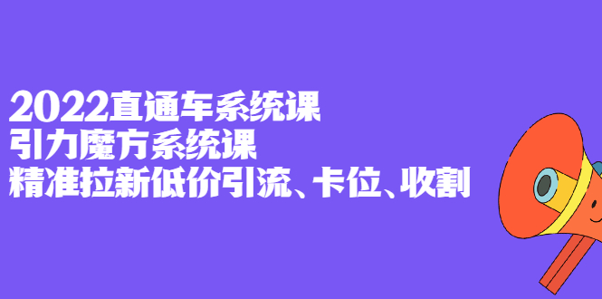 2022直通车系统课+引力魔方系统课,精准拉新低价引流、卡位、收割-91搞钱