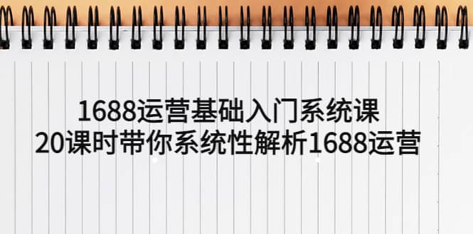 1688运营基础入门系统课,20课时带你系统性解析1688运营-91搞钱