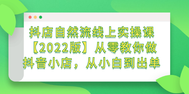 抖店自然流线上实操课【2022版】从零教你做抖音小店,从小白到出单-91搞钱
