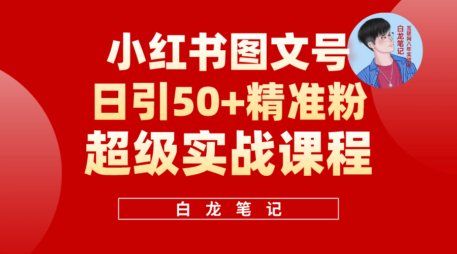 小红书图文号日引50+精准流量,超级实战的小红书引流课,非常适合新手-91搞钱