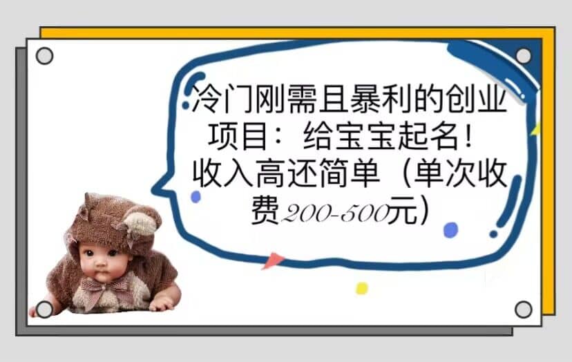 冷门刚需且暴利的创业项目：给宝宝起名！收入高还简单（单次200-500）-91搞钱