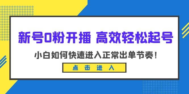 新号0粉开播-高效轻松起号:小白如何快速进入正常出单节奏(10节课)-91搞钱