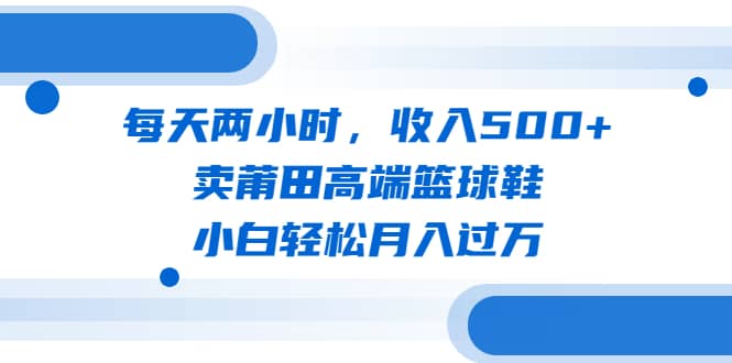 每天两小时,收入500+,卖莆田高端篮球鞋,小白轻松月入过万(教程+素材)-91搞钱