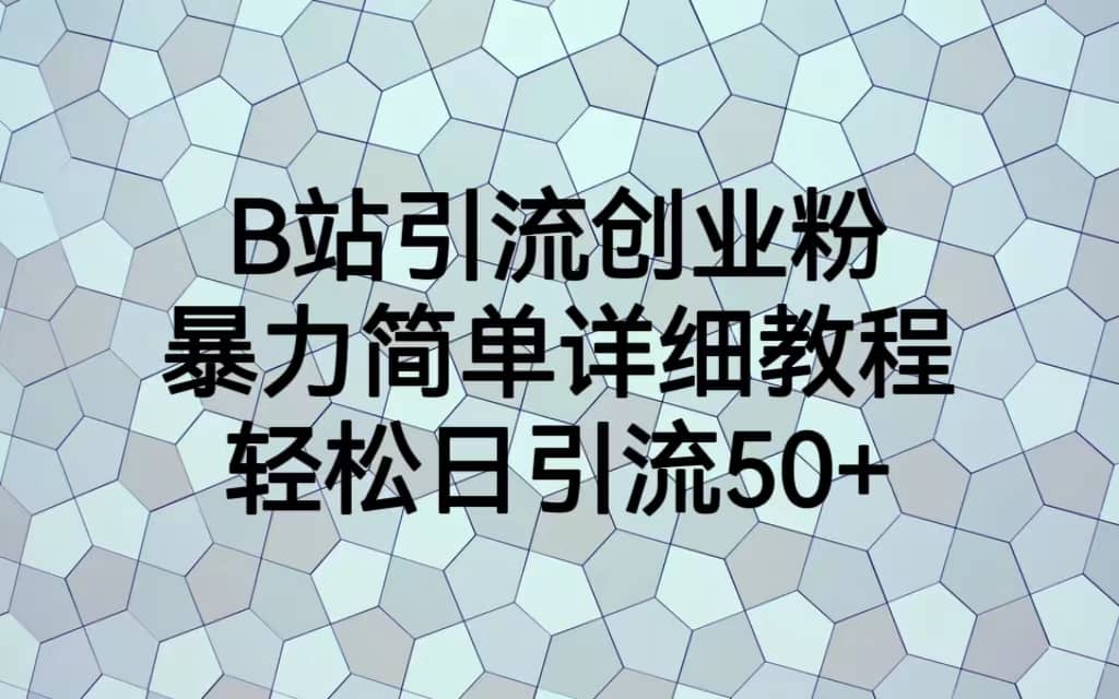 B站引流创业粉，暴力简单详细教程，轻松日引流50+-91搞钱