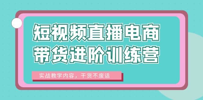 短视频直播电商带货进阶训练营:实战教学内容,干货不废话-91搞钱