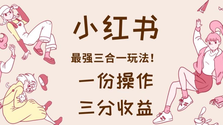小红书最强三合一玩法，一份操作获得三份收益！【揭秘】-91搞钱