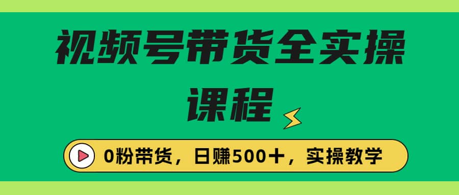 收费1980的视频号带货保姆级全实操教程，0粉带货-91搞钱