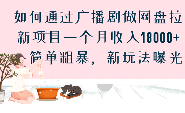 如何通过广播剧做网盘拉新项目一个月收入18000+，简单粗暴，新玩法曝光-91搞钱