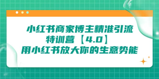 小红书商家 博主精准引流特训营【4.0】用小红书放大你的生意势能-91搞钱