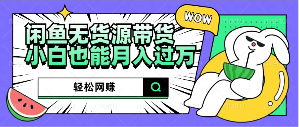 闲鱼无货源带货：轻松网赚，小白也能月入过万的秘密武器-91搞钱