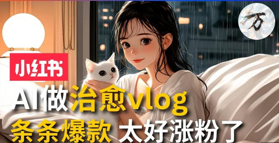 AI治愈系vlog动画视频,小红书7天 涨粉破千,商单报价1500+,0成本制作,日入2000+,有手就会 -91搞钱