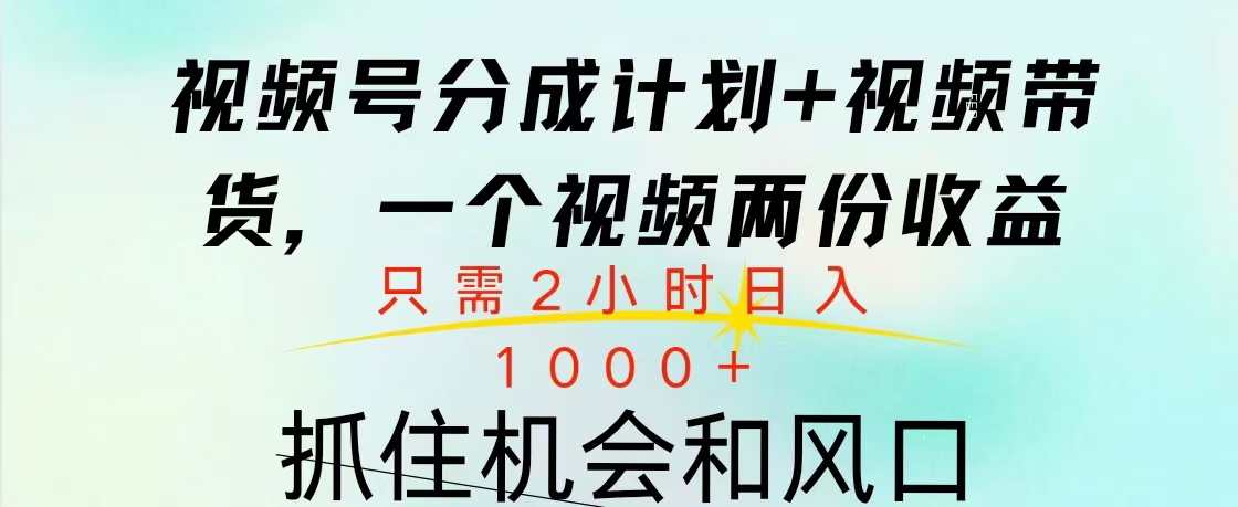 视频号橱窗带货， 10分钟一个视频， 2份收益，日入1000+-91搞钱