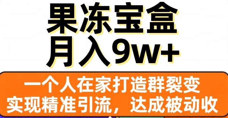 果冻宝盒，通过精准引流和裂变群，实现被动收入，日入3000+-91搞钱