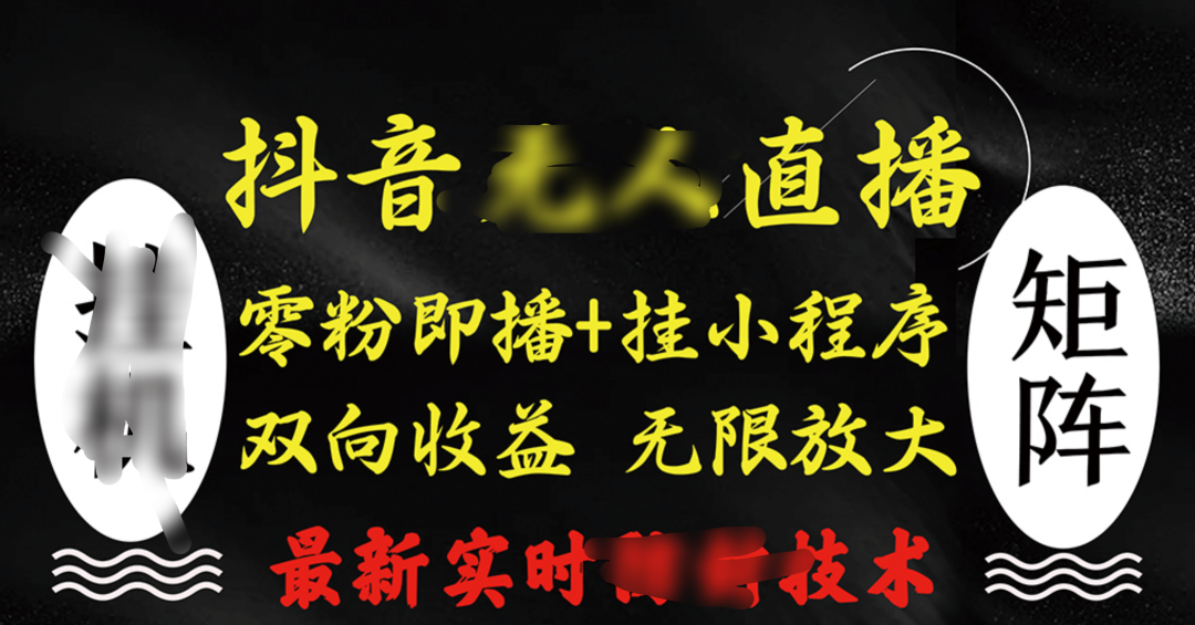 抖音无人直播最新独家玩法，小雪花+撸音浪双向收益，可矩阵放大-91搞钱